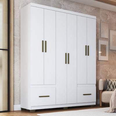 Guarda Roupa Casal 6 Portas 2 Gavetas com Pés Manaus Faimec