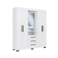 Guarda Roupa Casal com Espelho 5 Portas 3 Gavetas e Pés Europa Faimec - 2