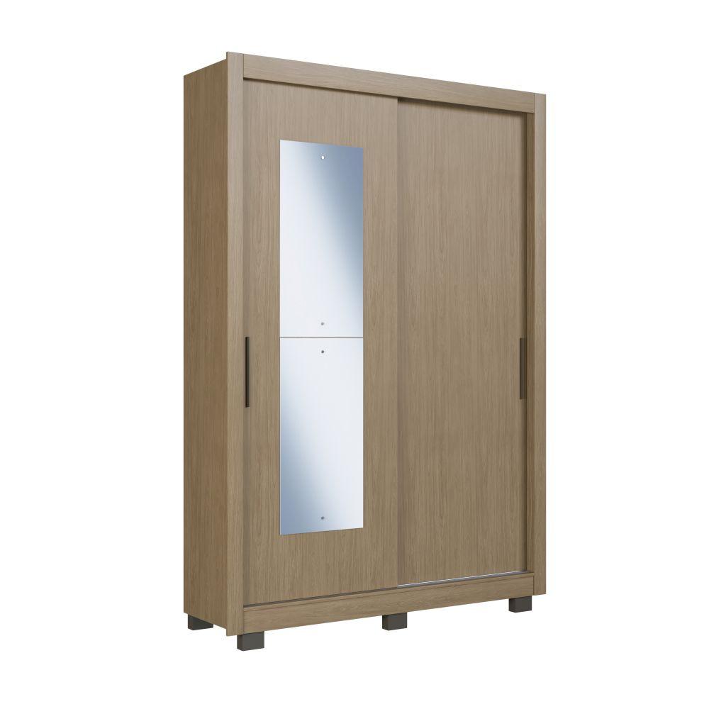 Guarda Roupa Solteiro com Espelho 2 Portas de Correr e Pés Turquia Faimec - 2