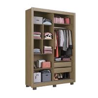 Guarda Roupa Solteiro com Espelho 2 Portas de Correr e Pés Turquia Faimec - 3