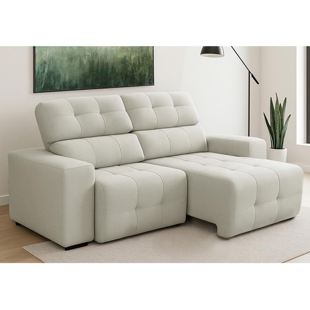 Sofá 3 Lugares Retrátil Reclinável 210cm Veludo Atualle Ferguile - 1