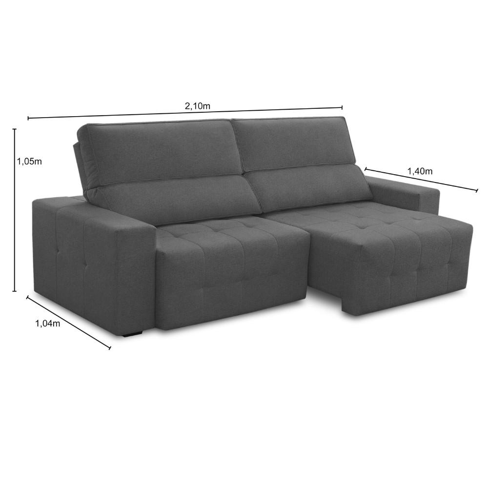 Sofá 3 Lugares Retrátil Reclinável 210cm Veludo Village Ferguile - 5