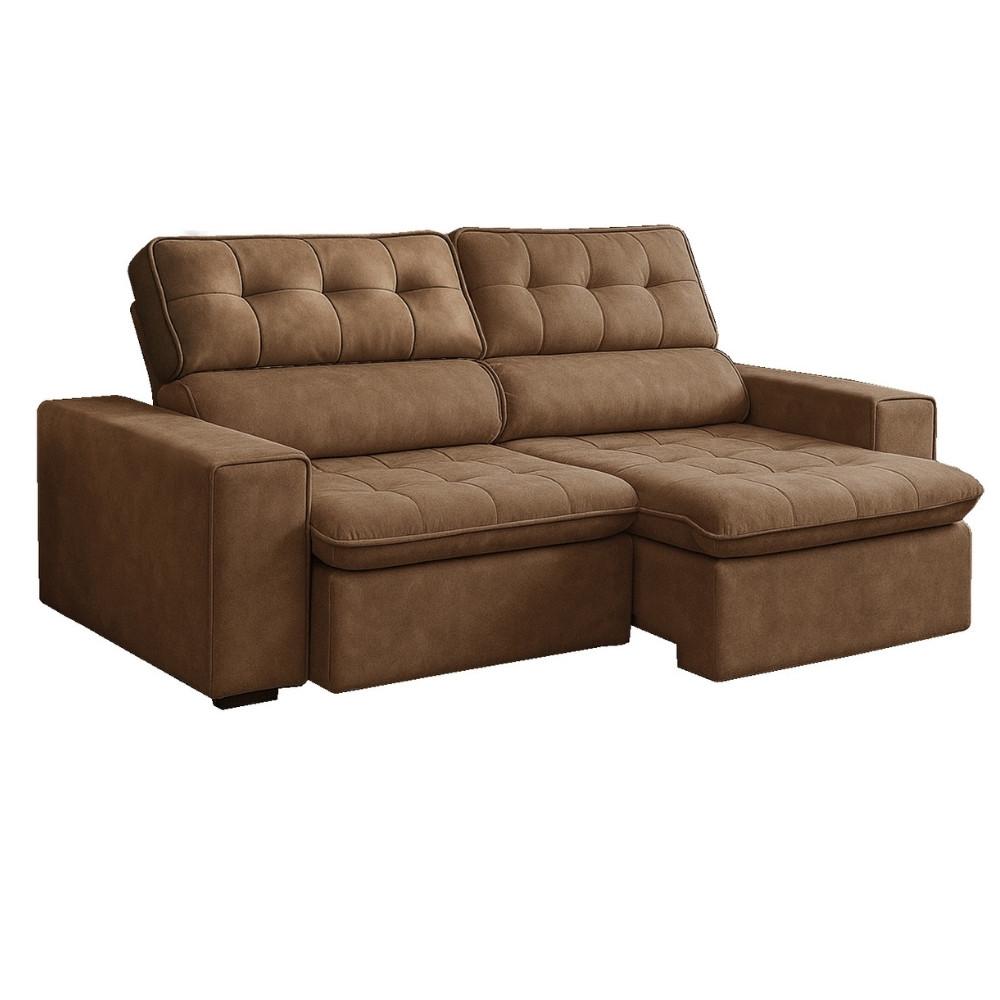 Sofá 3 Lugares Retrátil Reclinável 230cm Nobuck Austin Ferguile - 3