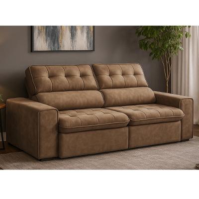 Sofá 3 Lugares Retrátil Reclinável 230cm Nobuck Austin Ferguile
