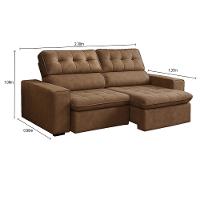 Sofá 3 Lugares Retrátil Reclinável 230cm Nobuck Austin Ferguile - 4