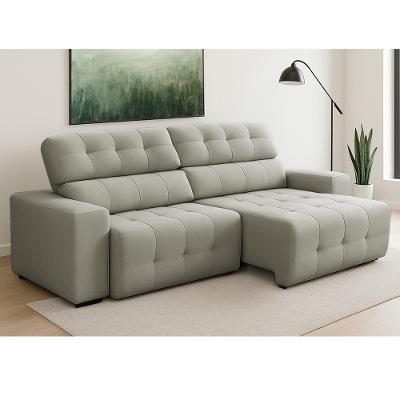 Sofá 4 Lugares Retrátil Reclinável 250cm Linho Atualle Ferguile