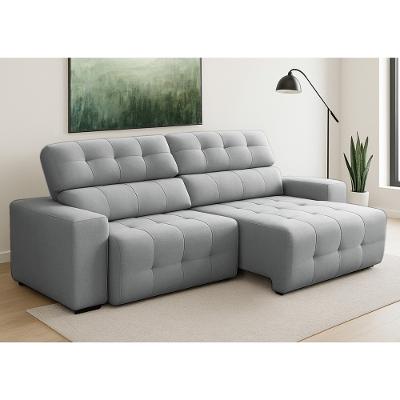 Sofá 4 Lugares Retrátil Reclinável 250cm Veludo Atualle Ferguile