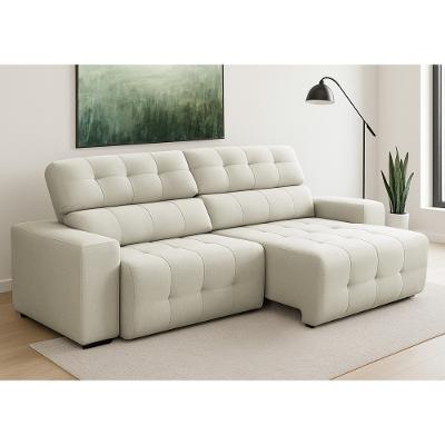 Sofá 4 Lugares Retrátil Reclinável 250cm Veludo Atualle Ferguile