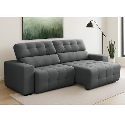 Sofá 4 Lugares Retrátil Reclinável 250cm Veludo Atualle Ferguile