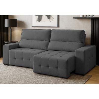 Sofá 4 Lugares Retrátil Reclinável 250cm Veludo Village Ferguile