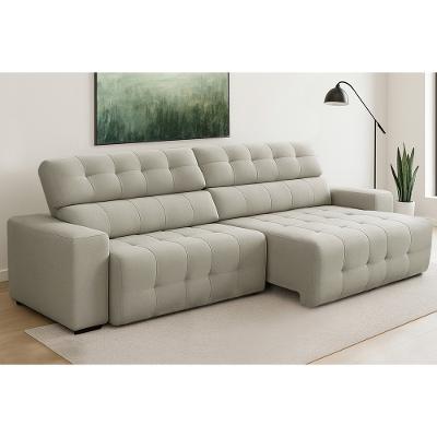 Sofá 4 Lugares Retrátil Reclinável 280cm Linho Atualle Ferguile