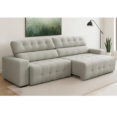 Sofá 4 Lugares Retrátil Reclinável 280cm Linho Atualle Ferguile