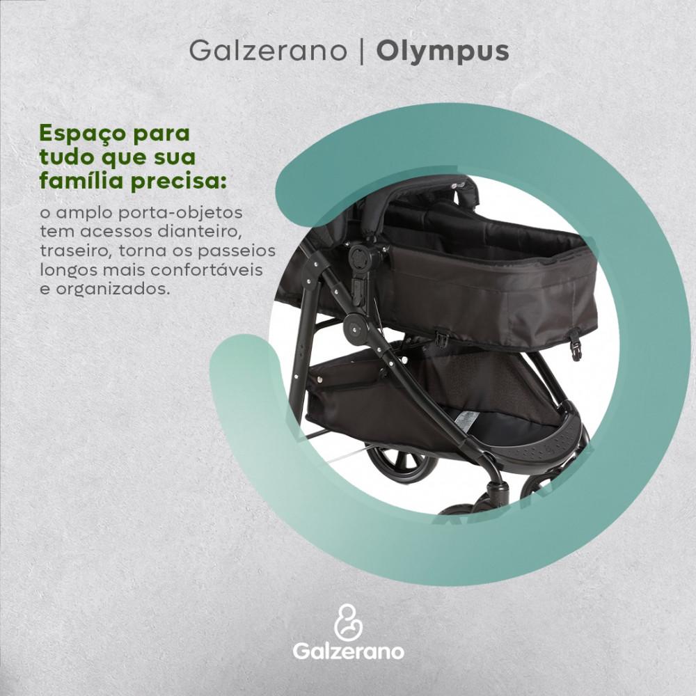 Carrinho de Bebê Olympus New Black com Bebê Conforto Grid Galzerano - 5