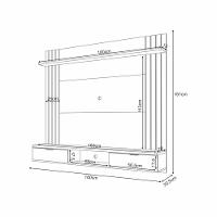 Painel Ripado para TV até 70 Polegadas com 2 Portas Solus HB Móveis - 3