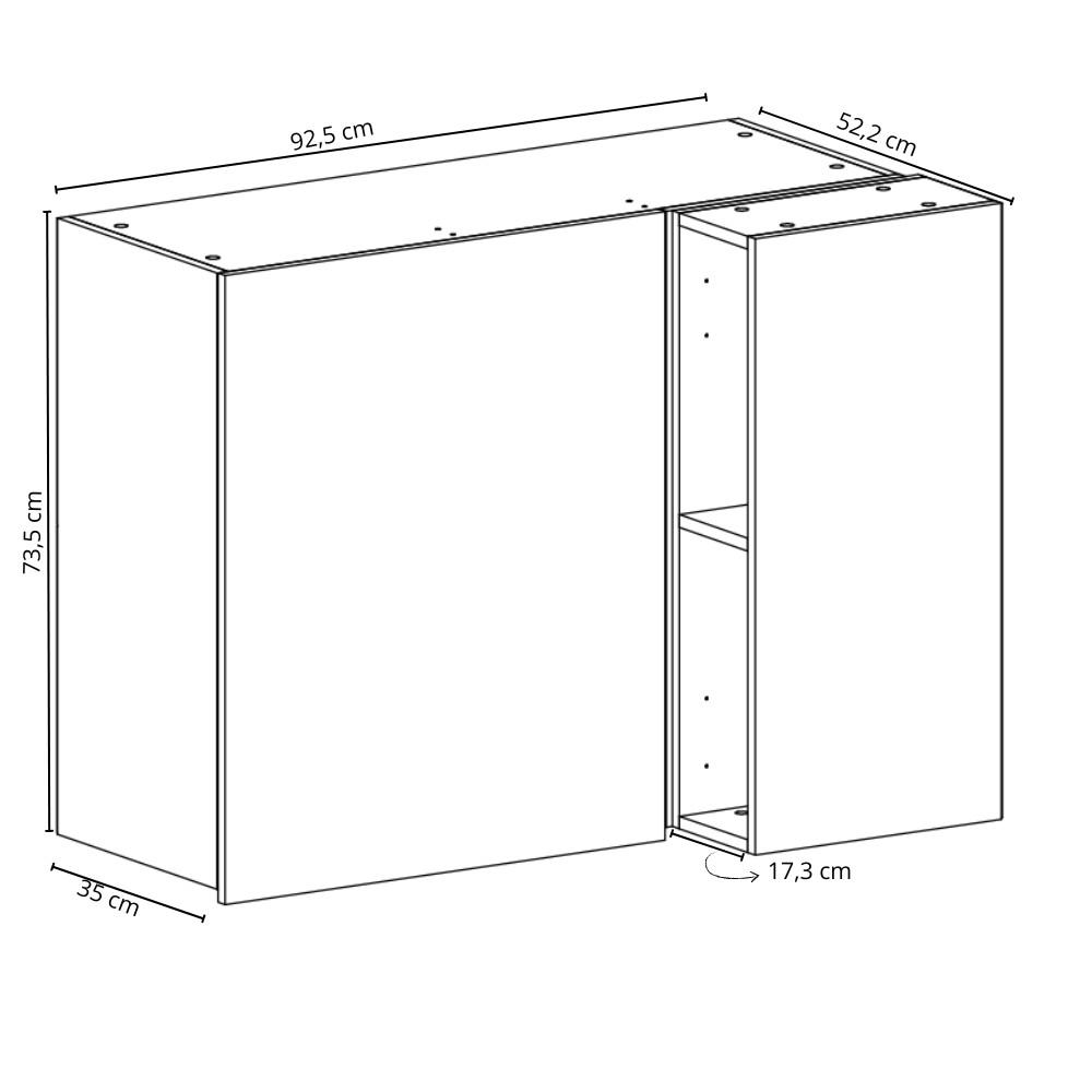Armario Aereo 1 Porta 92,5cm Denver Herval - 4