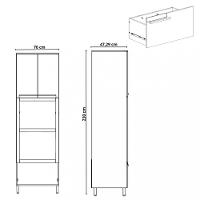 Paneleiro Torre Quente 2 Portas 1 Gaveta Manhattan Herval
