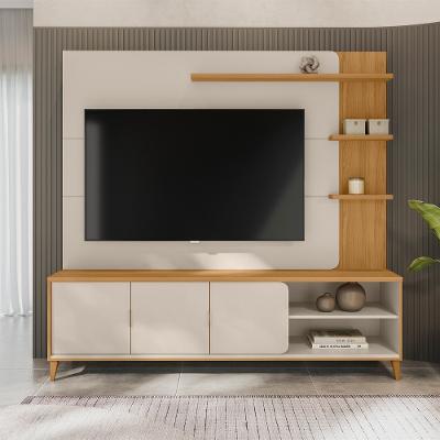 Estante Home para TV até 70 Polegadas 3 Portas com Pés de Madeira Napoli Linea Brasil