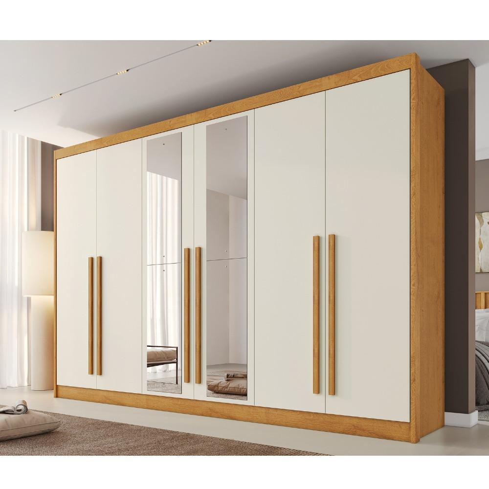 Guarda Roupa Casal com Espelho 6 Portas em MDF Alba Plus - 1
