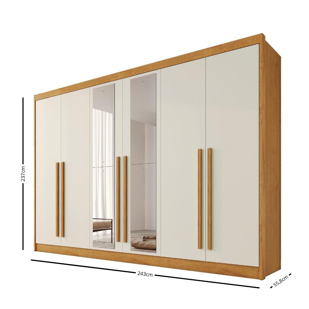 Guarda Roupa Casal com Espelho 6 Portas em MDF Alba Plus - 3
