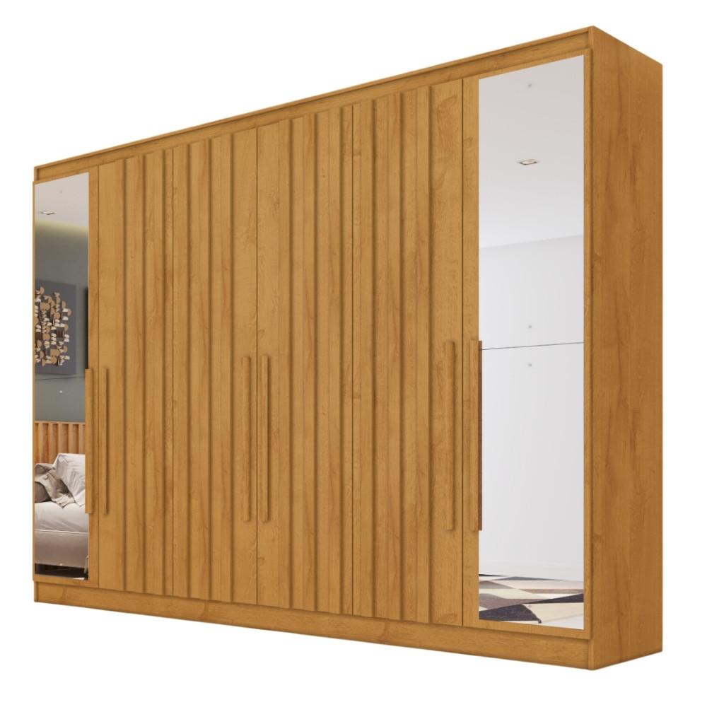 Guarda Roupa Casal Ripado com Espelho 6 Portas Em MDF Oxford Made Marcs - 2