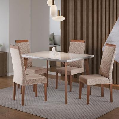 Conjunto Sala de Jantar Mesa 120cm Dubai com 4 Cadeiras Atlas Madetal