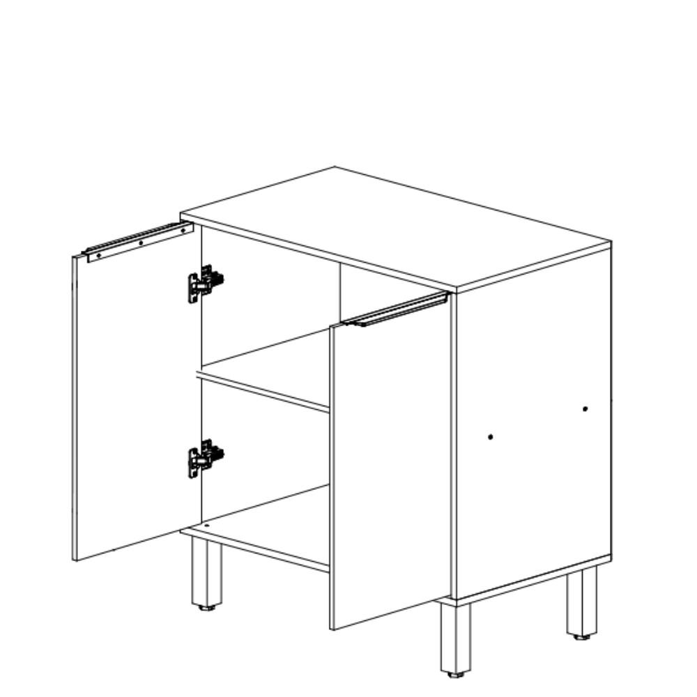 Balcão 2 Portas 80cm com Tampo em MDF Divina MGM Móveis - 2