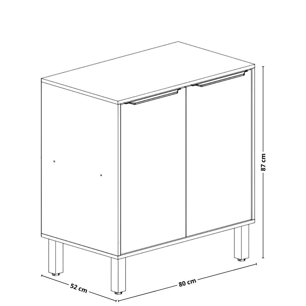Balcão 2 Portas 80cm com Tampo em MDF Divina MGM Móveis - 3