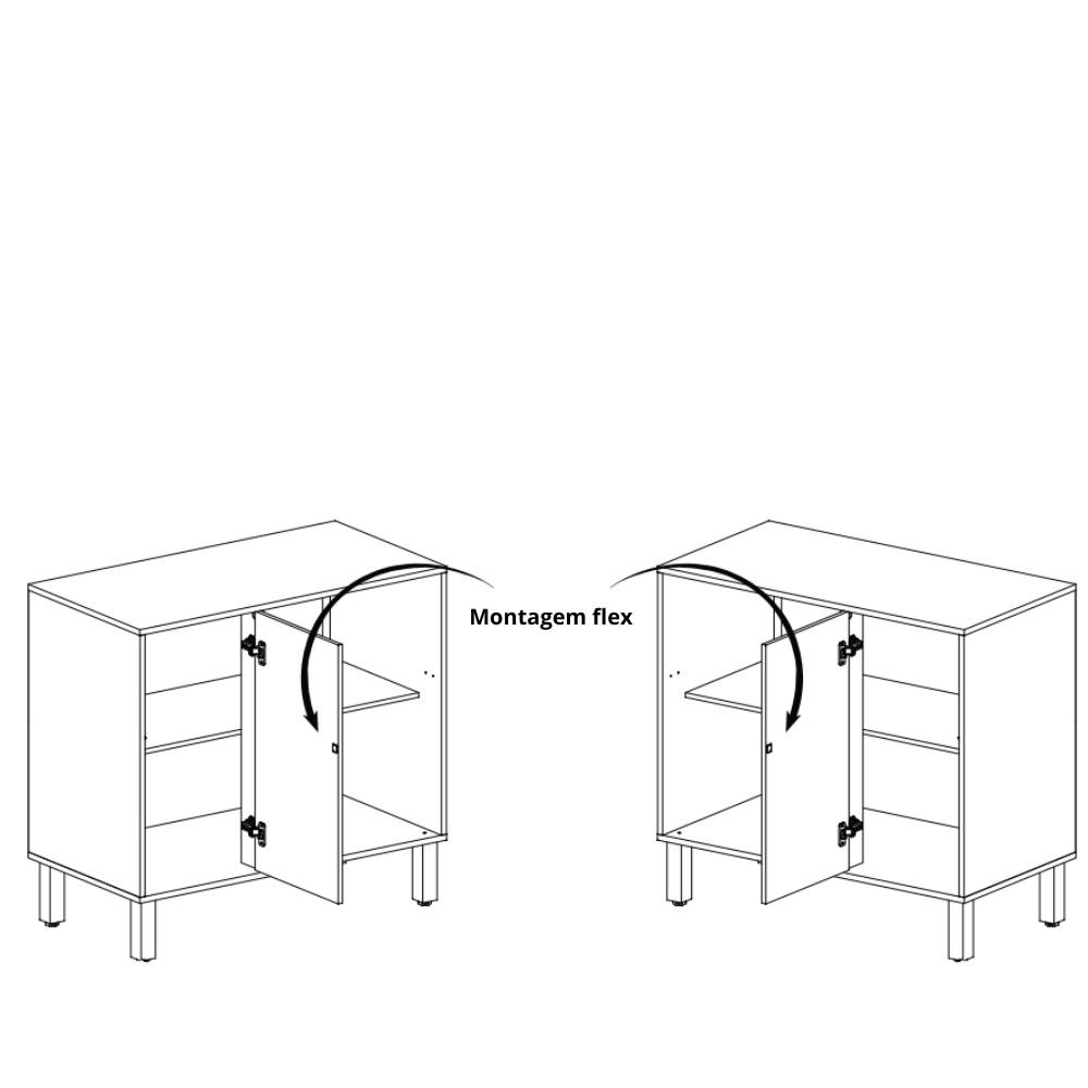 Balcão de Canto 1 Porta em MDF Divina MGM Móveis - 3