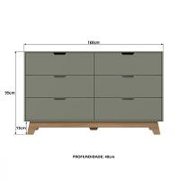 Cômoda Infantil 6 Gavetas MDF Alice Mobikasa - 3