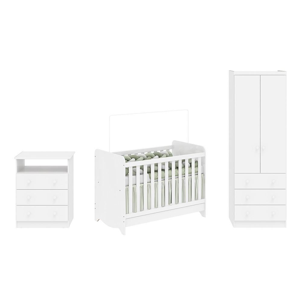 Quarto de Bebê Completo com Berço Minicama Ben e Guarda Roupa Cômoda Smim New MDF Móveis Peroba - 2