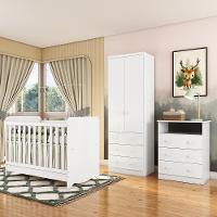Quarto de Bebê Completo com Berço Minicama Ben e Guarda Roupa Cômoda Smim New MDF Móveis Peroba - 1