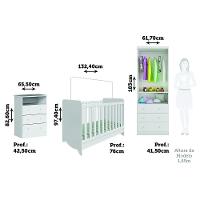 Quarto de Bebê Completo com Berço Minicama Ben e Guarda Roupa Cômoda Smim New MDF Móveis Peroba - 3