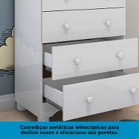 Quarto de Bebê Completo com Berço Minicama Ben Guarda Roupa Smim New e Cômoda Junior New MDF Móveis Peroba - 8