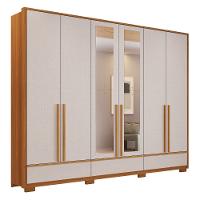 Guarda Roupa Casal com Espelho 6 Portas 3 Gavetas e Pés Em MDF NT6035E Notável Móveis - 2