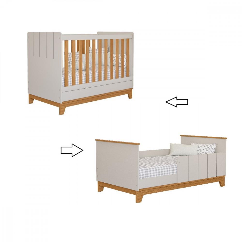 Quarto Bebê Gêmeos com 2 Berços Mini Cama Cômoda e Guarda Roupa Liza e 2 Colchões Gazin Permobili - 4