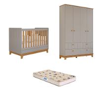 Quarto de Bebê com Guarda Roupa Berço e Colchão Liza Permobili - 1