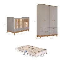 Quarto de Bebê com Guarda Roupa Berço e Colchão Liza Permobili - 2