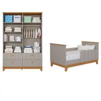 Quarto de Bebê com Guarda Roupa Berço e Colchão Liza Permobili - 3