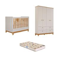 Quarto de Bebê com Guarda Roupa Berço e Colchão Liza Permobili - 1