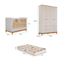 Quarto de Bebê com Guarda Roupa Berço e Colchão Liza Permobili - 2