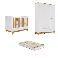 Quarto de Bebê com Guarda Roupa Berço e Colchão Liza Permobili - 1