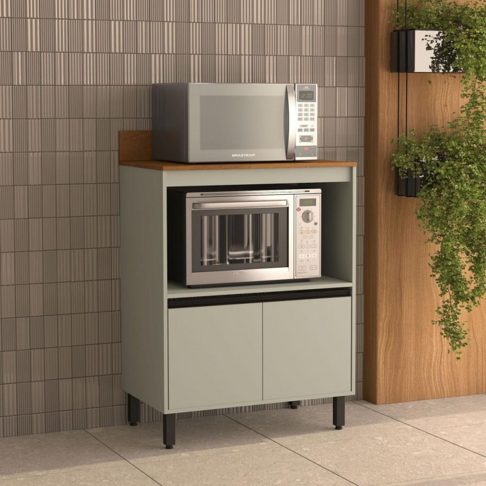 Balcão 2 Portas 80cm com Nicho e Tampo Koya Politorno Móveis - 1