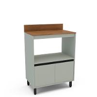 Balcão 2 Portas 80cm com Nicho e Tampo Koya Politorno Móveis - 2