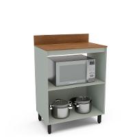 Balcão 2 Portas 80cm com Nicho e Tampo Koya Politorno Móveis - 3