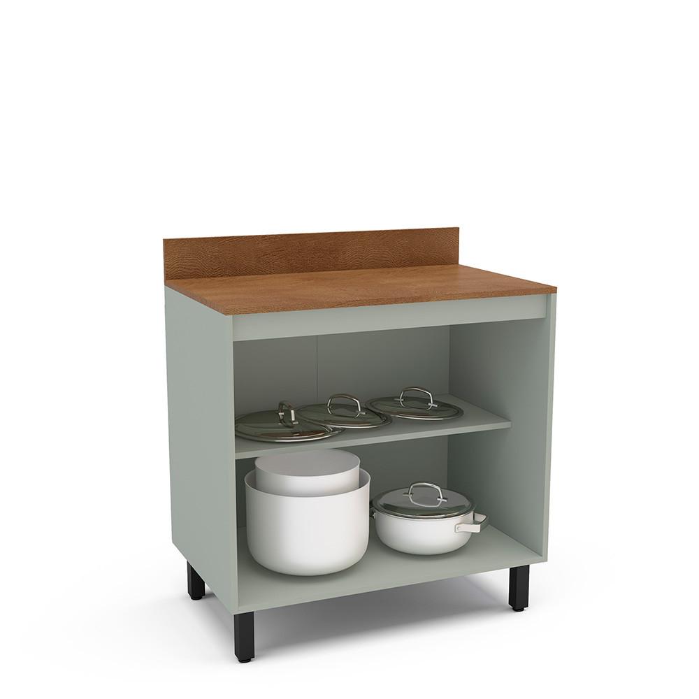 Balcão 2 Portas 80cm com Tampo Koya Politorno Móveis - 5