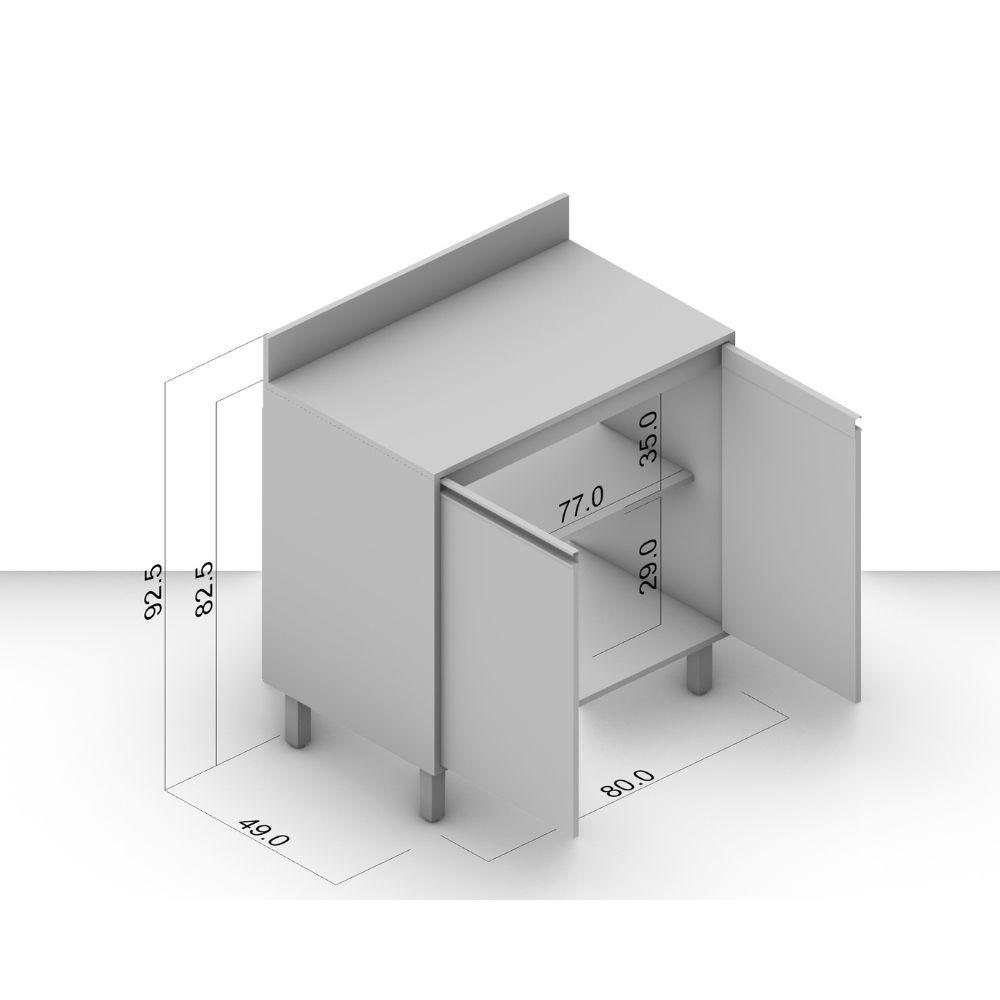 Balcão 2 Portas 80cm com Tampo Koya Politorno Móveis - 6