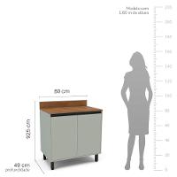 Balcão 2 Portas 80cm com Tampo Koya Politorno Móveis