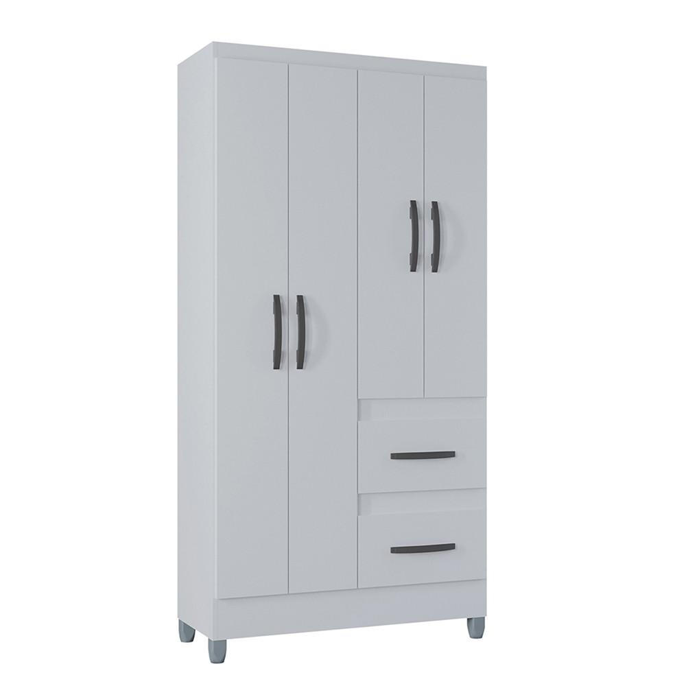 Guarda Roupa Solteiro 4 Portas 2 Gavetas com Pés Capri Poquema - 2