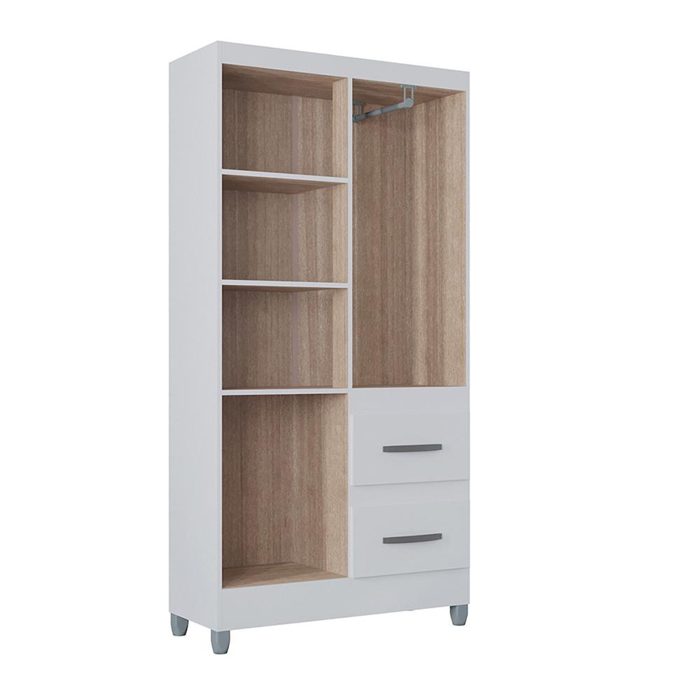 Guarda Roupa Solteiro 4 Portas 2 Gavetas com Pés Capri Poquema - 3