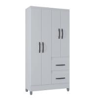 Guarda Roupa Solteiro 4 Portas 2 Gavetas com Pés Capri Poquema - 2